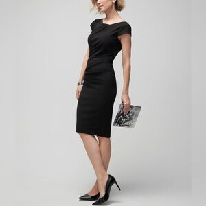 WHBM New Black Size 8P Cap Sleeve Sheath dress petite LBD